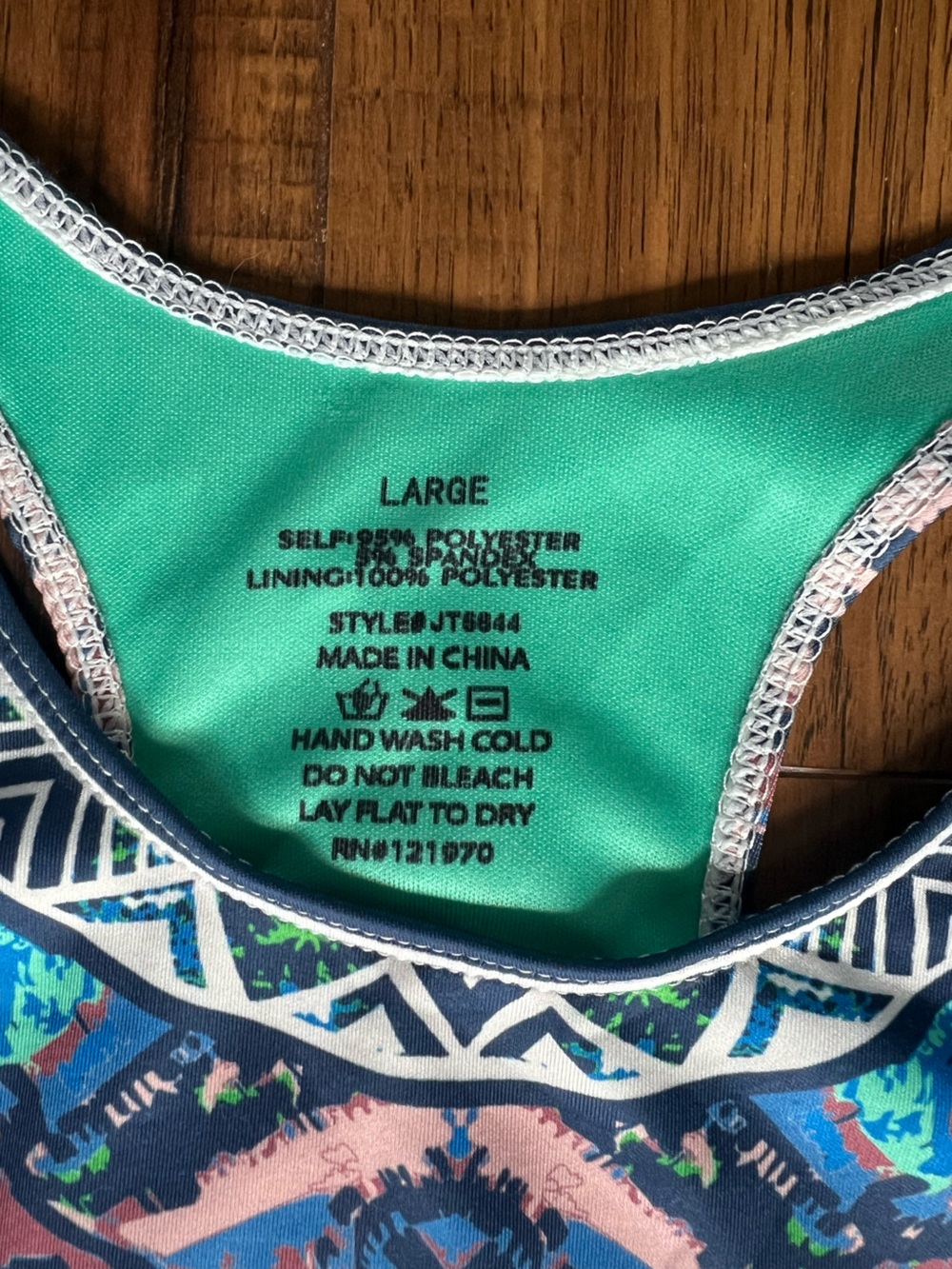Windsor Patterned Racerback Crop Top - Size Large - Picture 6 of 7